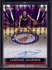 KASPARAS JAKUCIONIS 2025-26 Topps Chrome Purple Refractor RC Autograph Auto #/75