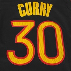 Stephen Curry #30 Embroidered Jersey, Black and Yellow, Brand New