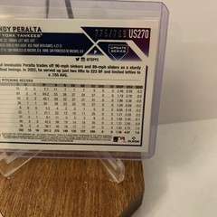 Wandy Peralta Purple Foil /799 2023 Topps Update Card #US270 New York Yankees