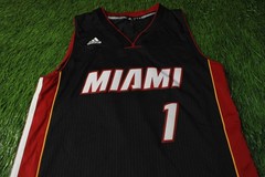 MIAMI HEAT USA 2015 # 1 BOSH NBA BASKETBALL SHIRT JERSEY ADIDAS ORIGINAL SIZE M