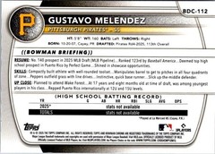 2025 Bowman Draft Gustavo Melendez 1st Chrome Sky Blue Refractor #BDC-112