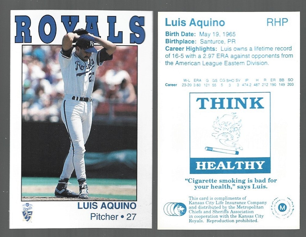 1993 Kansas City Royals Police Safety Card Complete Your Set Pick From List NRMT
