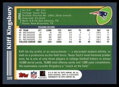 2003 Topps #320 Kliff Kingsbury Topps Collection