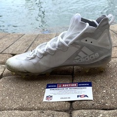 Greg Rousseau GAME WORN / USED 💪 Buffalo Bills 🦬 NFL Cleats 👟 Inc PSA COA 🛡️