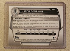 Jacob Gonzalez 2023 Bowman Draft SP 1st Gold Rookie RC #d 26/50 – Jersey # 🔥