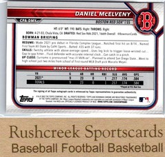2022 Bowman Chrome #CPA-DMY Daniel McElveny /75 Prospect Auto Yellow Refractor