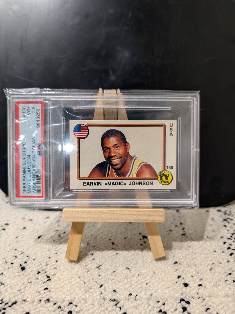 1988-89 Panini Supersport Magic Johnson/Arslanovic PSA 3.5 138 USA/Dinamo Zagreb