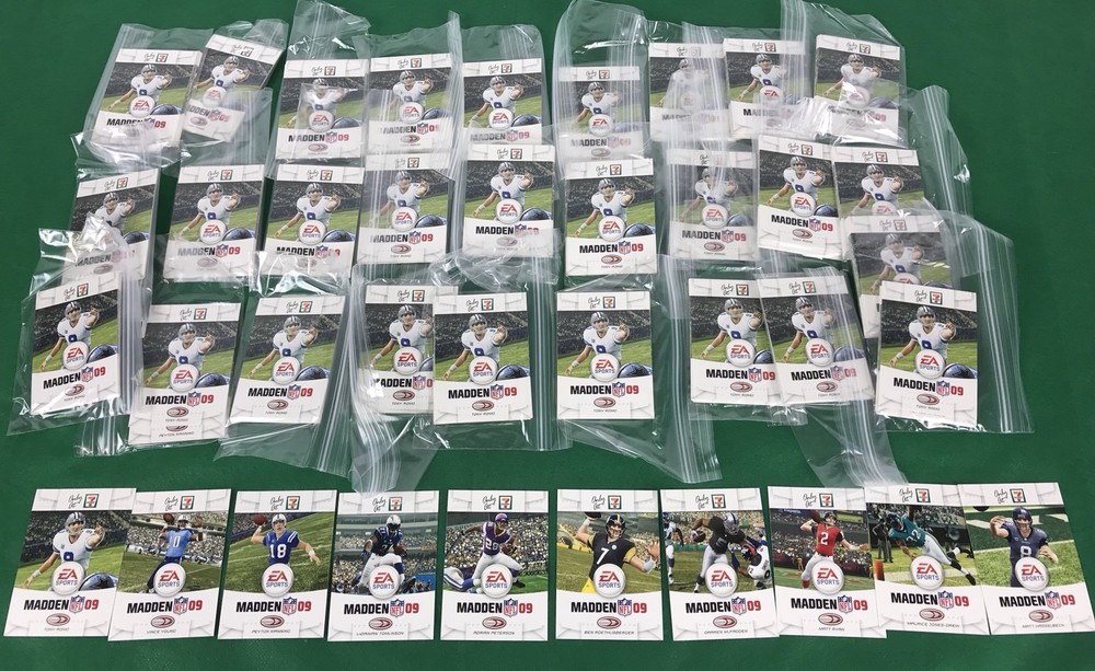 Madden NFL 2008 09 7-11 Donruss Football Cards Set Complete 10 cards ea