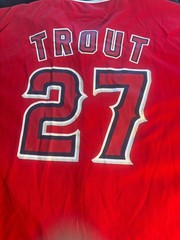 MIke Trout rare Angels SGA jersey pre-pandemic Kloanz stadium give away CF