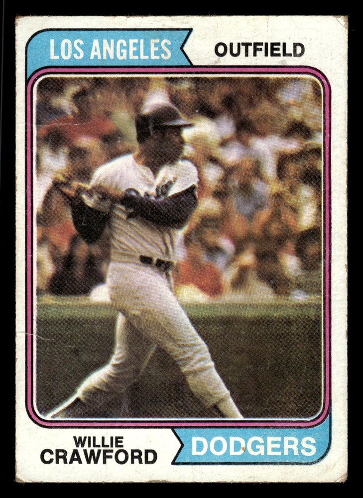 1974 Topps #480 Willie Crawford – Los Angeles Dodgers (MARKED)