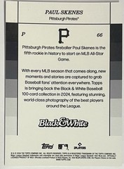 2024 Topps Black And White #66 Blue Paul Skenes 38/49 Pittsburgh Pirates RC Star