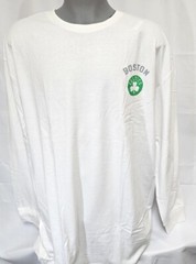 Mens Fanatics Boston Celtics Basketball NBA White Long Sleeve B&T Tee T Shirt