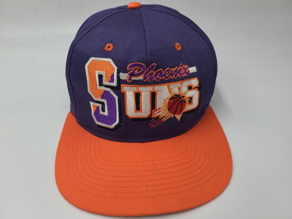 Vintage Phoenix Suns AJD Snapback Hat Cap Men 90s NBA Purple Orange Green Brim