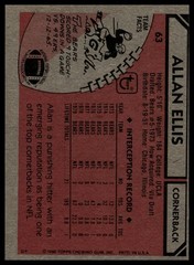 1980 Topps Allan Ellis #63 🔥 Chicago Bears