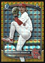Tanner Franklin 2025 Bowman Draft #BDC-90 Chrome Gold Geometric SN #/50