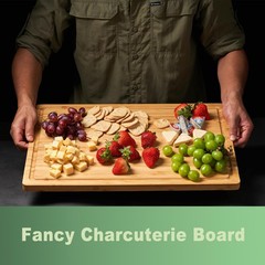 Allsum 24×18&Prime; Extra Large Bamboo Cutting Boards for 24&Prime;L x 18&Prime;W, Natural