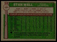 1976 Topps #584 Stan Wall