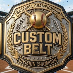 Personalized Baseball MVP Belt Custom Championship Trophy League Team Award Gift