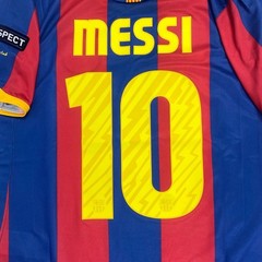 2011 Barcelona Final Home Retro Jersey Messi #10 Short Sleeve Vintage Blue Red