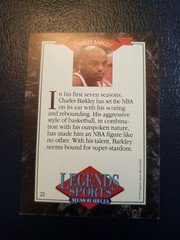Charles Barkley Phoenix Suns 1992 Legends Red Border #22 RARE Oddball