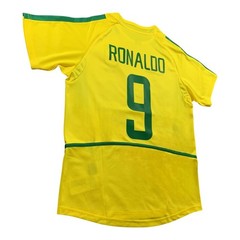 Ronaldo #9 Brazil 2002 World Cup Home Jersey – Men’s Retro Soccer Shirt – NEW