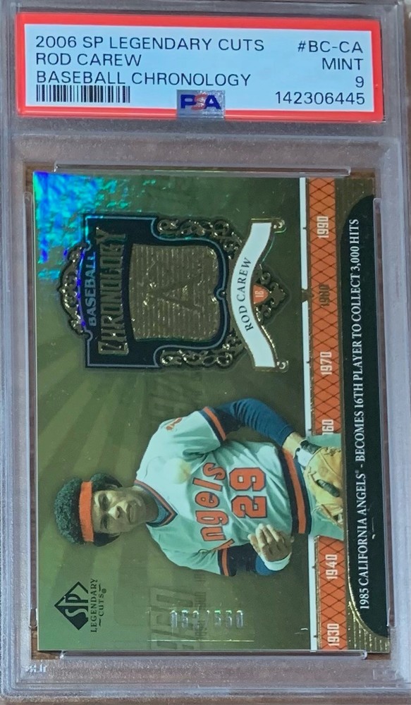 2006 SP Legendary Cuts #BC-CA Rod Carew Chronology /550 PSA 9 Pop 1 -one higher