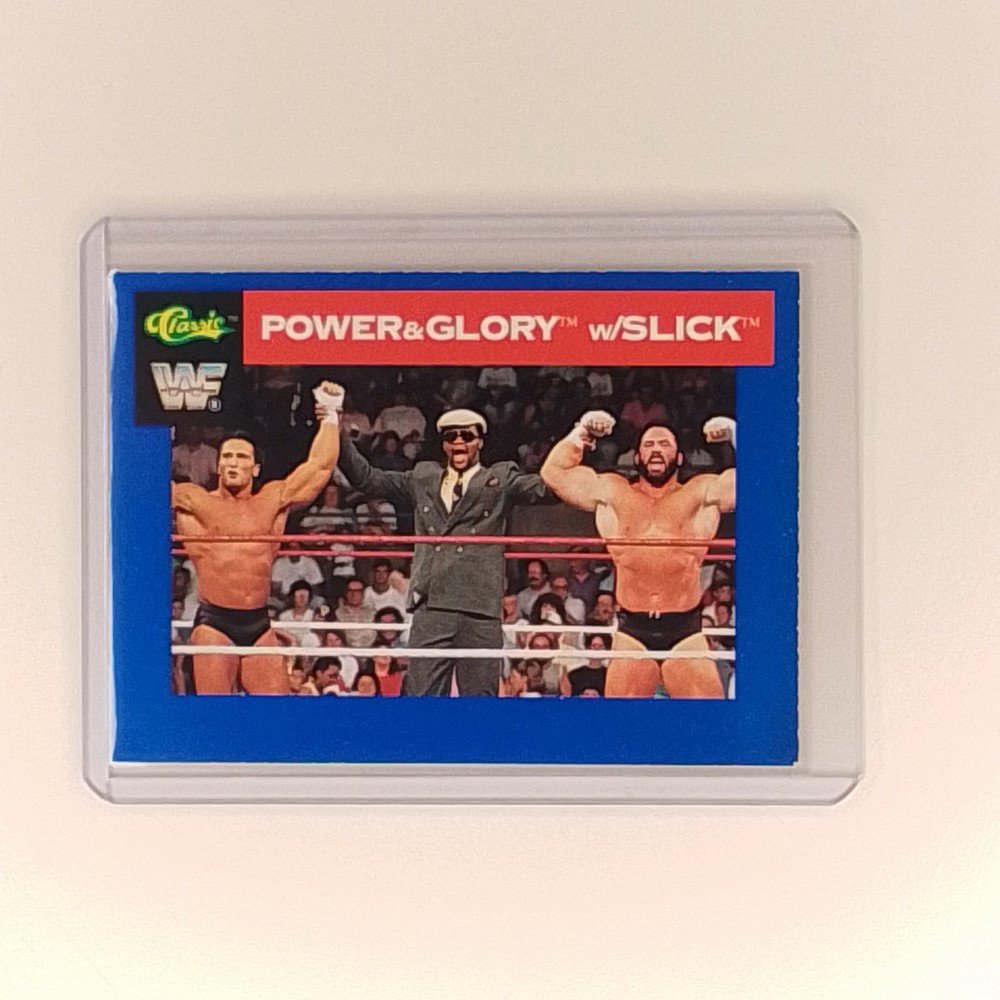 Trade Card 1991 Classic Games WWF Power and Glory with Slick #117 Wrestling