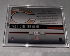 GALE SAYERS FABRIC OF THE GAME USED JERSEY AUTO #’d / 40 ! 2006 CERTIFIED HOF