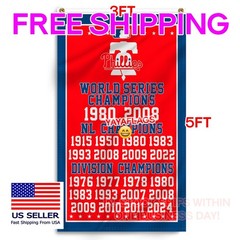 Philadelphia Phillies 3×5 ft Flag Banner World Series Wall Decor FREE Shipping