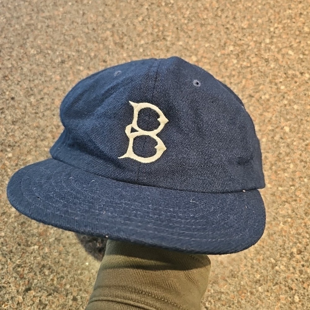 Vtg Brooklyn Dodgers Hat Cap Cooperstown BallCap Co NO TAG Wool Leather Band