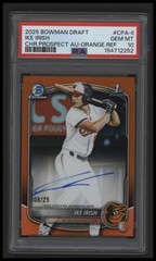 2025 Bowman Draft Ike Irish 1st Bowman Chrome Orange Auto /25 PSA 10 Orioles