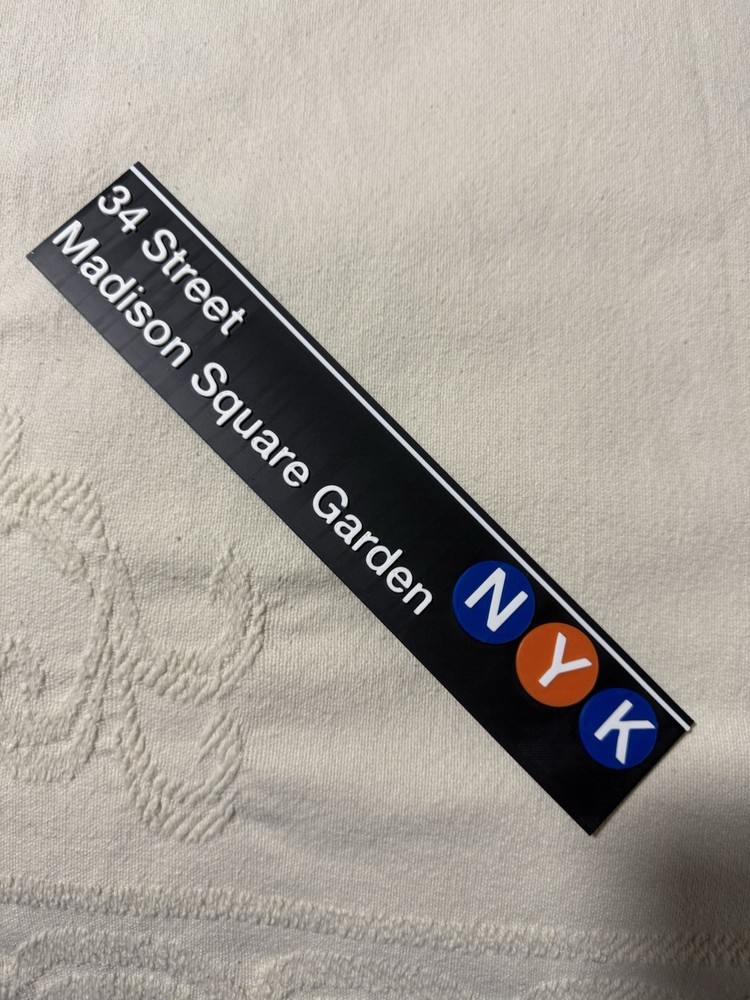 Madison Square Garden Station Sign New York Knicks Basketball Fan Gift 34th NYK