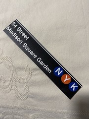 Madison Square Garden Station Sign New York Knicks Basketball Fan Gift 34th NYK