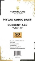 50 Humongous Hoard Current Age Modern Mylar Comic Book Bags Clear 2mil Acid Free