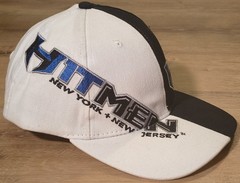 Vintage 2001 NY NJ Hitmen XFL Snapback Hat Split Black White NOS Cap