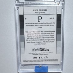 Topps 2024 Black & White Paul Skenes Pirates RC Auto Purple 25/25 #66-A *BOOKEND
