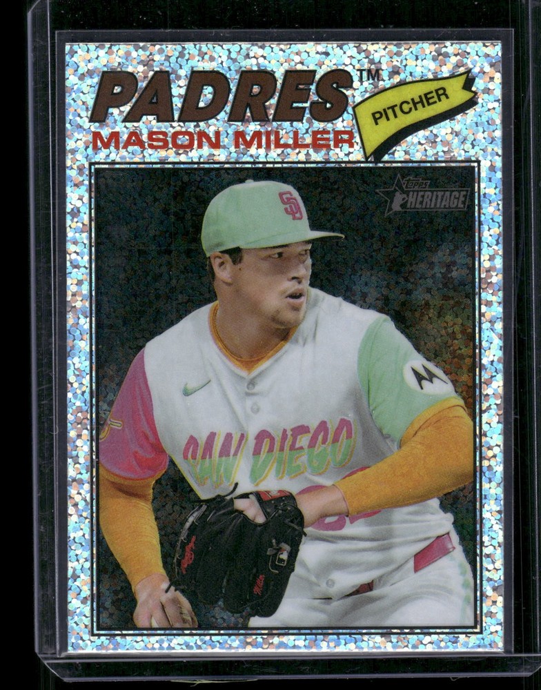 2026 Topps Heritage #65 Mason Miller Chrome Silver Sparkle Refractors