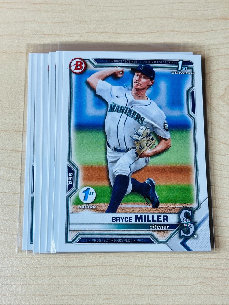 [6] Card Lot – 2021 Bryce Miller Bowman Draft #BD-64 1st Edition Paper Prospects