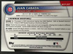 2025 Bowman Chrome 1st – Juan Cabada #BCP-207 Chicago Cubs – Speckle Refractor