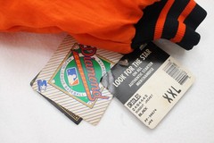 VTG Starter Diamond collection mens XXL black and orange Orioles button jacket