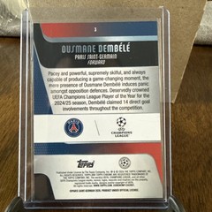 Ousmane Dembele 2025 Topps Chrome UEFA Champion Teal Refractor 237/299