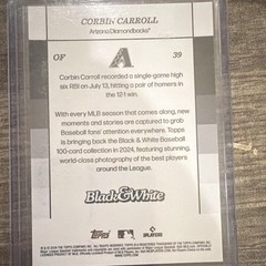 Topps Black & White 2024 Corbin Carroll #39 Arizona Diamondbacks Blue 44/49