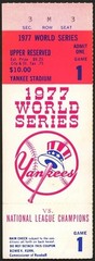 1977 World Series Game 1 Ticket Stub – New York Yankees – Pubs/Pics/Tix