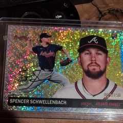2025 Topps Chrome Platinum Anniv. Spencer Schwellenbach RC Speckle 67/150 Braves