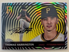 2025 Topps Chrome Pirates #260 Thomas Harrington RC Black Wave Refractor /10