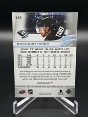 2025-26 Upper Deck Extended BRANDON TANEV OUTBURST (Silver) #624 UTA Mammoth