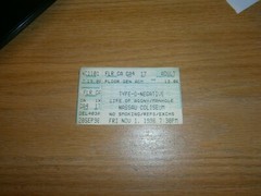 Type O Negative/Life Of Agony/Manhole Concert Ticket Stub Nov,1 1996 Nassau NY