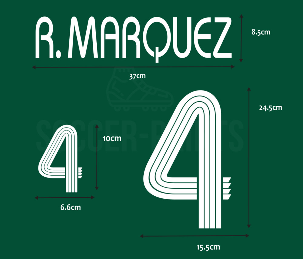 R.MARQUEZ #4 Home 2007/2008 Football Soccer NAME & NUMBER SET