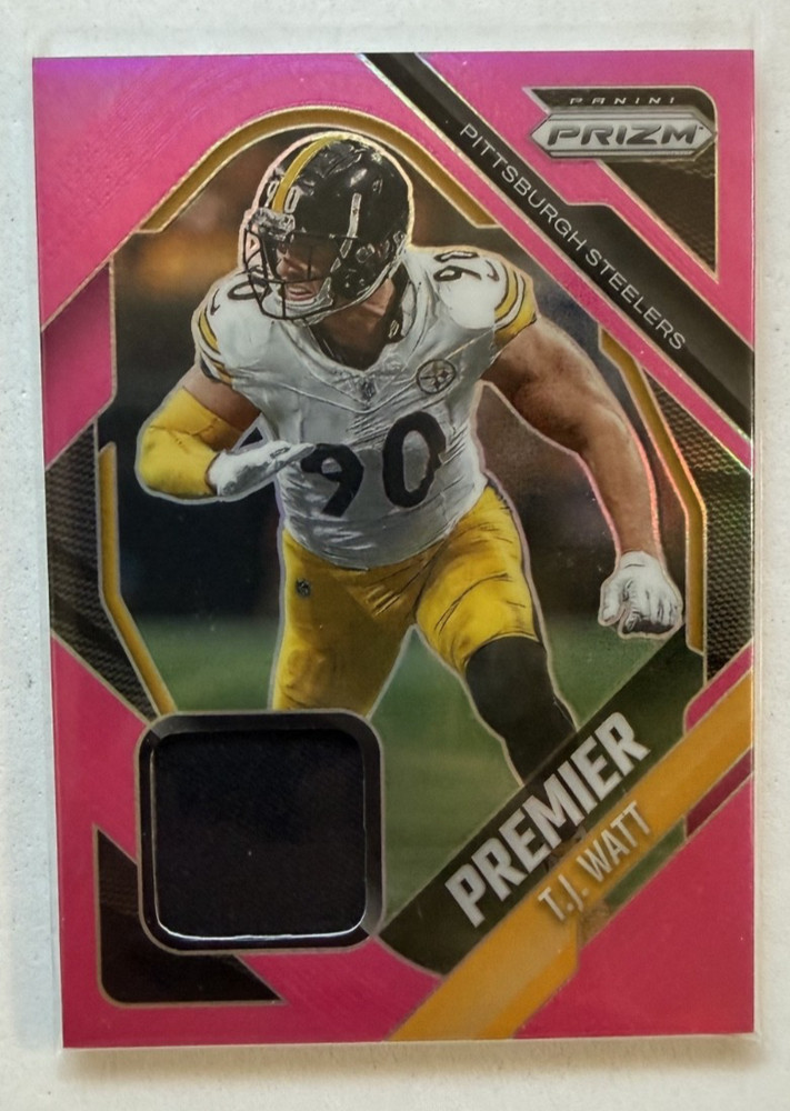 2025 PRIZM PREMIER JERSEYS PINK, TJ WATT RELIC, PITTSBURGH STEELERS 081426