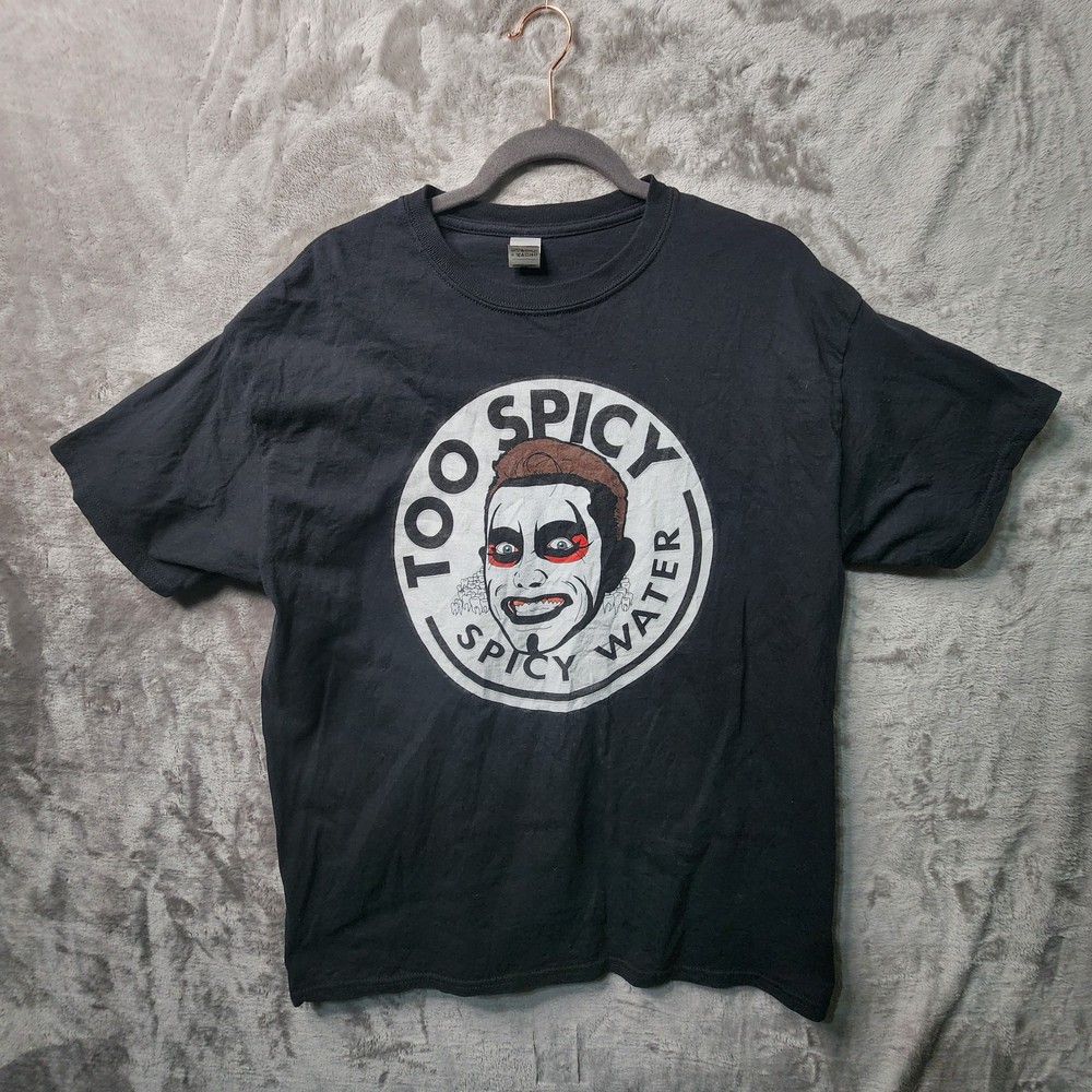 AEW Danhausen ‘Too Spicy Spicy Water’ Black Wrestling T-Shirt Men’s L Official